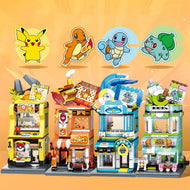 Pikachu, Glumanda, Schiggy oder Bisasam Shop Klemm-Baustein Sets