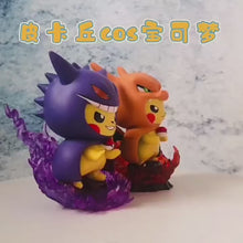 Laden und Abspielen von Videos im Galerie-Viewer, Pikachu Cosplay Figuren - Gengar, Glurak, Bisasam, Enton uvm. (ca. 10-12cm)
