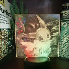 Lade das Bild in den Galerie-Viewer, 3D LED Hologramm Nachtlampe Pokémon Evoli Eevee kaufen
