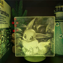 Lade das Bild in den Galerie-Viewer, 3D LED Hologramm Nachtlampe Pokémon Evoli Eevee kaufen
