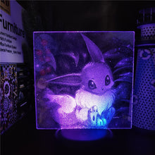 Lade das Bild in den Galerie-Viewer, 3D LED Hologramm Nachtlampe Pokémon Evoli Eevee kaufen
