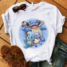 Lade das Bild in den Galerie-Viewer, Pokemon T-Shirt für Frauen / Mädchen Snorlax Togepi Squirtle Japanese T-Shirt kaufen
