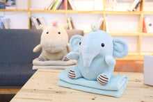 Lade das Bild in den Galerie-Viewer, Niedliches Hippo oder Elefanten Kuscheltier Baby mit Decke kaufen
