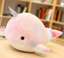 Lade das Bild in den Galerie-Viewer, XXL Regenbogen Einhorn Wal - Narwal Kuscheltier (75cm) kaufen
