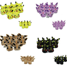 Lade das Bild in den Galerie-Viewer, Pikachu Umbreon Nachtara Evoli Eevee Plüsch Schlüsselanhänger 10er Set kaufen

