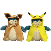 Lade das Bild in den Galerie-Viewer, Relaxo Snorlax Cosplay als Evoli oder Pikachu Stofftier (ca. 30cm) kaufen

