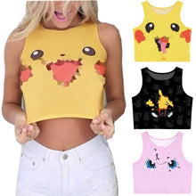 Lade das Bild in den Galerie-Viewer, Pokemon Pikachu, Pummeluff, Bisasam u. a. Top, Tops, Shirt kaufen
