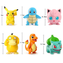 Lade das Bild in den Galerie-Viewer, Pikachu Gluamnda, Enton, Schiggy, Bisasam und Pummeluff Pokemon Figuren Set kaufen
