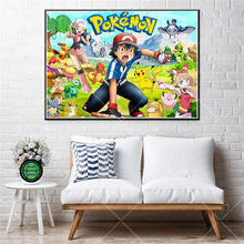 Lade das Bild in den Galerie-Viewer, Pokemon Poster Kunstdrucke Ash Ketchum Pikachu Jigglypuff etc. kaufen
