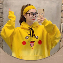 Lade das Bild in den Galerie-Viewer, Toller Pikachu, Glumanda, Schiggy oder Enton Pokemon Oversize Hoodie Pullover kaufen
