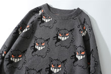 Lade das Bild in den Galerie-Viewer, Stylisher Pokemon Gengar Oversize Pullover Kleidung kaufen
