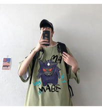 Lade das Bild in den Galerie-Viewer, Cooles Oversize T-Shirt mit Pokémon Gengar Print kaufen
