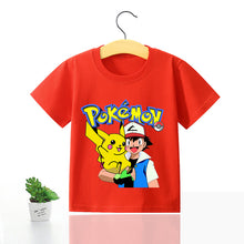Lade das Bild in den Galerie-Viewer, Pokemon Kinder Pikachu T-Shirt für den Sommer viele Motive kaufen
