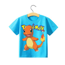 Lade das Bild in den Galerie-Viewer, Pokemon Kinder Pikachu T-Shirt für den Sommer viele Motive kaufen
