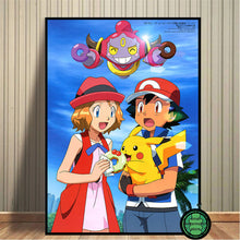 Lade das Bild in den Galerie-Viewer, Pokemon Poster Kunstdrucke Ash Ketchum Pikachu Jigglypuff etc. kaufen
