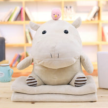 Lade das Bild in den Galerie-Viewer, Niedliches Hippo oder Elefanten Kuscheltier Baby mit Decke kaufen
